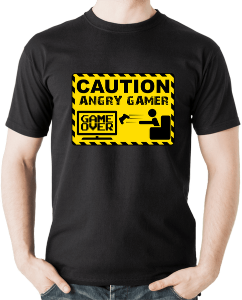 Caution Angry Gamer Computer Funny Video Game Gift T-Shirt