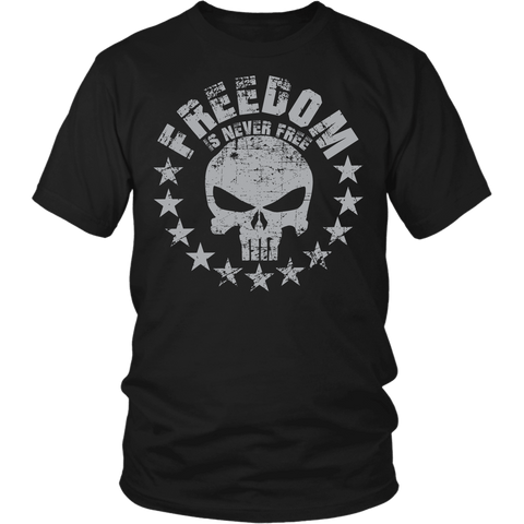 Freedom Is Never Free T-shirt Design - Punisher Skull Stars, Freedom Shirt Never Forget Freedom Is Not Free - xpertapparel