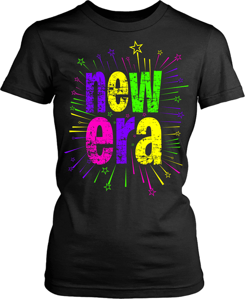 T-shirt Mock-up with bold design "new Era" on the front  colorful available from the Xpert Apparel Store