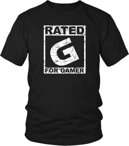 Rated G For Gamer T-Shirt Video Game Lover Nerd