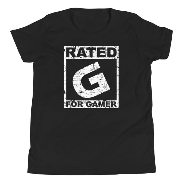 Rated G for Gamer Youth Vinyl Graphic Tee T-Shirt Unisex Boys or Girls