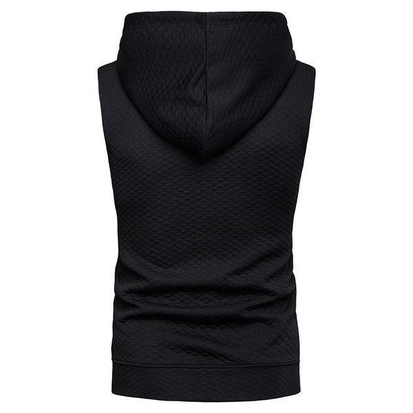Hooded Tank Top Summer New Bodybuilding Zipper Sleeveless Hooded Vest Hip Hop Casual Slim Fit Clothing XXL