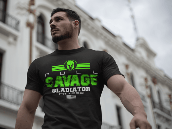 Gladiator Fitness - Full Savage- T shirt Design - xpertapparel