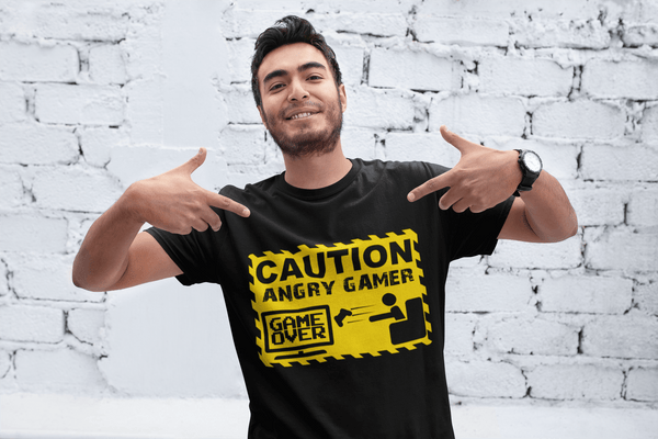 Caution Angry Gamer Computer Funny Video Game Gift T-Shirt