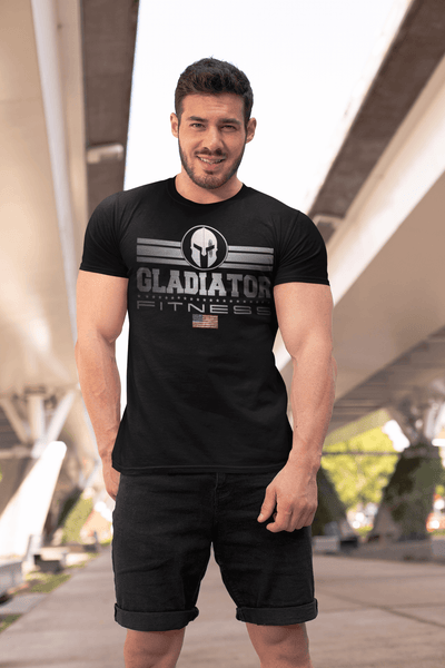 Gladiator Fitness Faded Steel Texture Logo Design